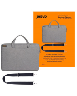 Prevo 15.6 Inch Laptop Bag, Cushioned Lining, With Shoulder Strap, Light Grey
