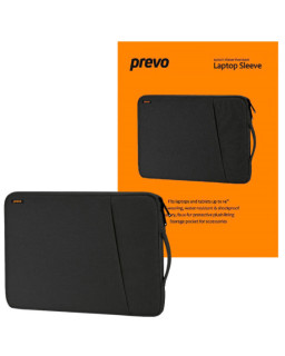 Prevo 14 Inch Laptop Sleeve, Side Pocket, Cushioned Lining, Black