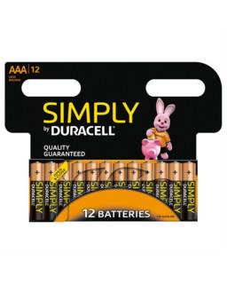 Duracell Simply Alkaline Pack of 12 AAA Batteries