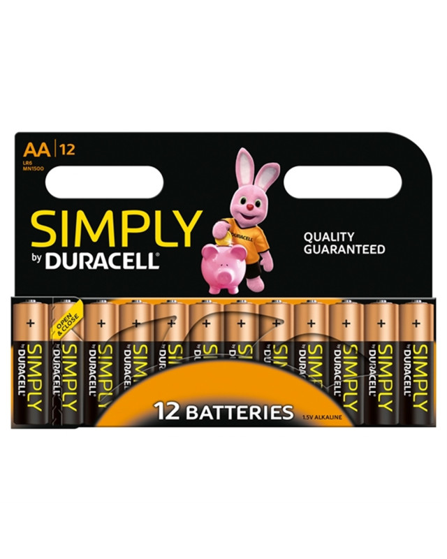 Duracell Simply Alkaline Pack of 12 AA Batteries