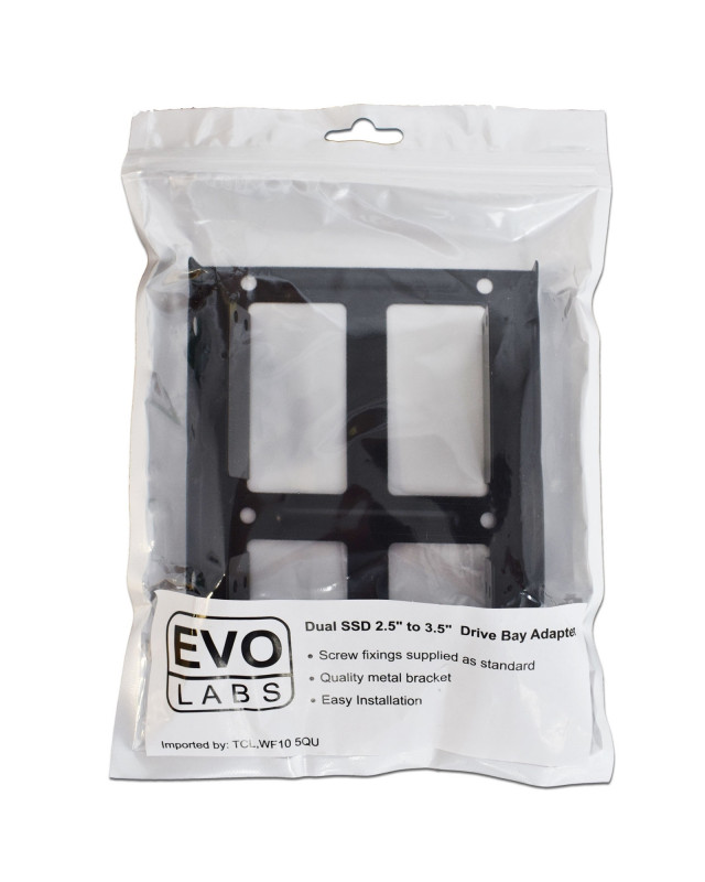 Evo Labs 2.5 INCH to 3.5 INCH Double Internal Drive Bay Adapter, Dual Metal, for 2.5 INCH SSD/HDD