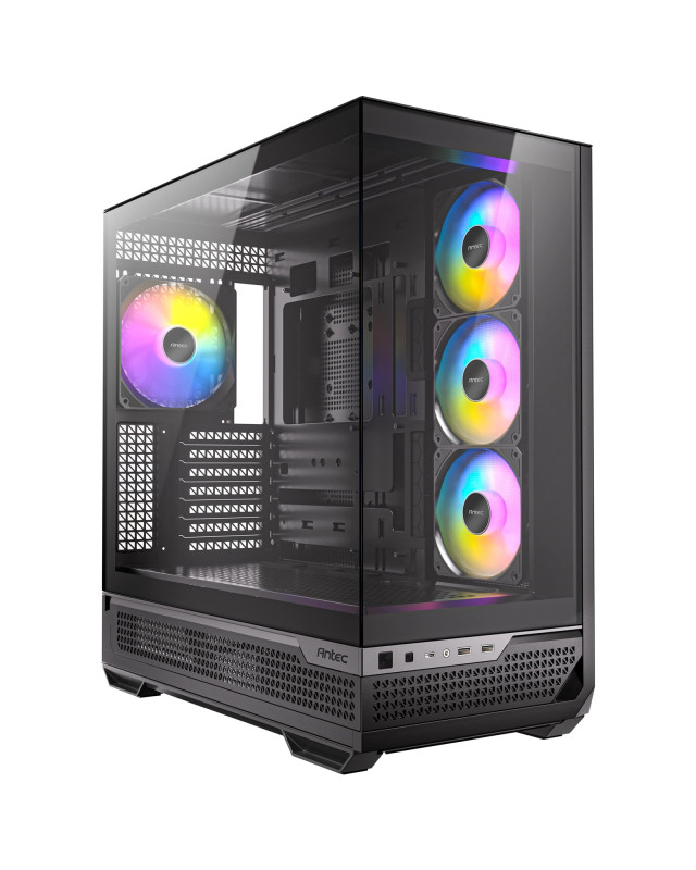Antec C7 ARGB Mid Tower Tempered Glass PC Gaming Case - Black, 3x 120mm & 1x 140mm ARGB Fans, USB 3.2 Gen2, EATX/ATX/mATX/mITX Support