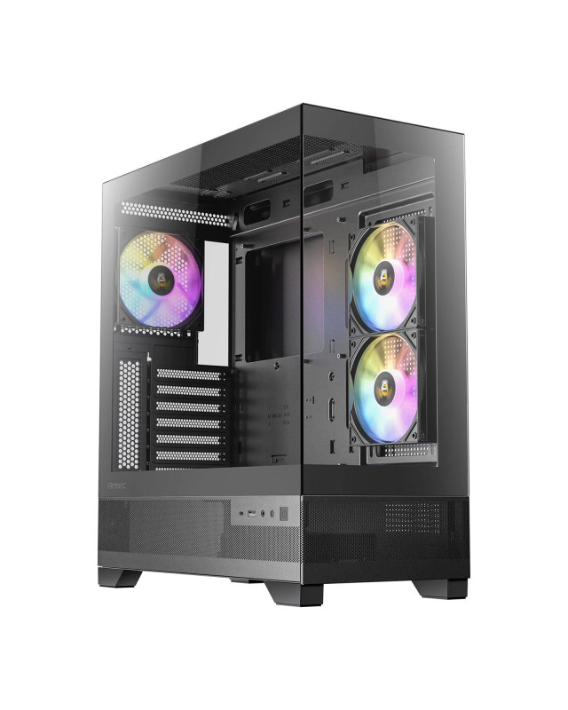 ANTEC CX700 Mid Tower Gaming Case, Black, 270 Full-View Tempered Glass, 3 x 120 mm ARGB PWM Fans, 1 x USB 3.0 / 1 x USB Type-C, ATX, Micro ATX, ITX