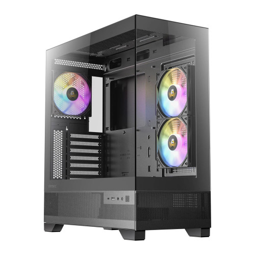 ANTEC CX700 Mid Tower Gaming Case, Black, 270 Full-View Tempered Glass, 3 x 120 mm ARGB PWM Fans, 1 x USB 3.0 / 1 x USB Type-C, 