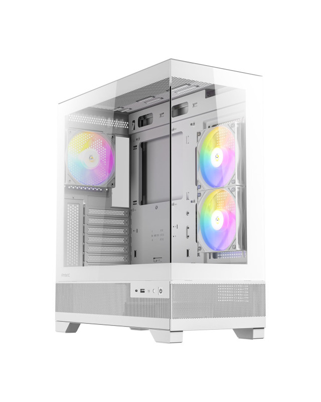 ANTEC CX700 Mid Tower Gaming Case, White, 270 Full-View Tempered Glass, 3 x 120 mm ARGB PWM Fans, 1 x USB 3.0 / 1 x USB Type-C, ATX, Micro ATX, ITX