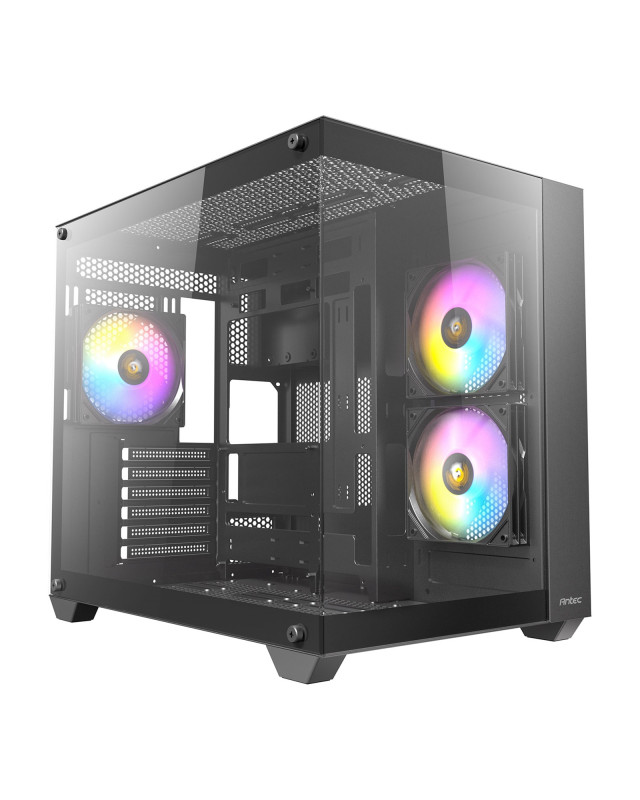 ANTEC CX800 Mid Tower Gaming Case, Black, 270 Full-view tempered glass, 3 x 120mm ARGB reverse fans, 1x USB 2.0 / 1x USB 3.0, ATX, Micro ATX, ITX