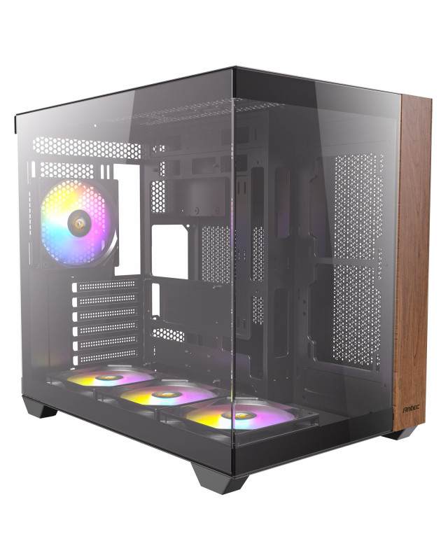 Antec CX800 Wood ARGB Mid-Tower PC Case - 270' Panoramic View, Tempered Glass, 9 Fan Positions, USB Type-C