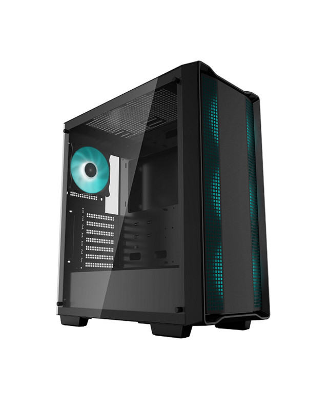 DeepCool CC560 Case V2, Gaming, Black, Mid Tower, 1 x USB 3.0 / 1 x USB 2.0, Tempered Glass Side Window Panel, DeepCool Blue LED Fans, ATX, Micro ATX, Mini-ITX