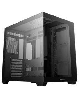 DeepCool CG530 Dual-Chamber Mid Tower Case, Tempered Glass Panels, Advanced Cooling Support, Exceptional Cable Management, Black