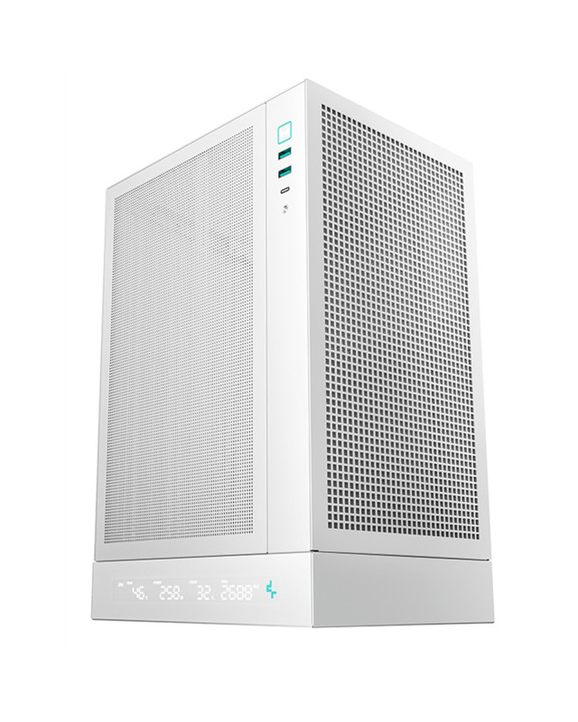 Deepcool CH170 Digital White Mini-ITX Case - High Airflow, Supports Water Cooling, Ultra-Quiet Operation, Compact Design for Efficient Space Management