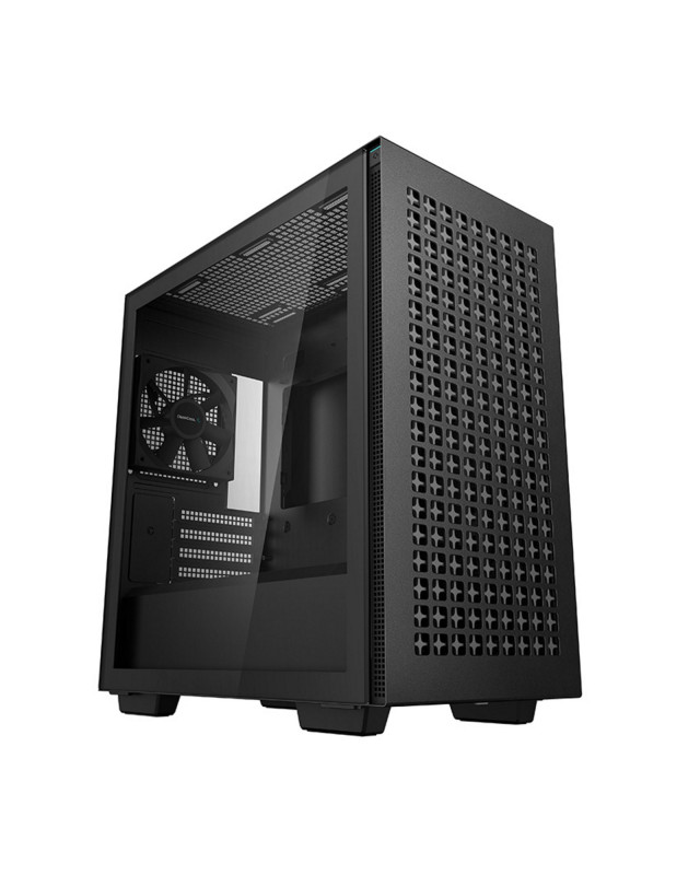 DeepCool CH370, Black, Mini Tower Chassis w/ Tempered Glass Window, 1x 120mm Fan, 2x USB 3.0, mATX/mITX