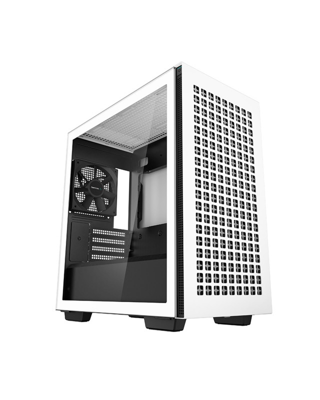 DeepCool CH370 WH, White, Mini Tower Chassis w/ Tempered Glass Window, 1x 120mm Fan, 2x USB 3.0, mATX/mITX