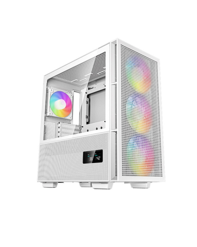 DeepCool CH560 Digital, White, Mid Tower Gaming Case, Tempered Glass, 4x ARGB Fans, E-ATX/ATX/MicroATX