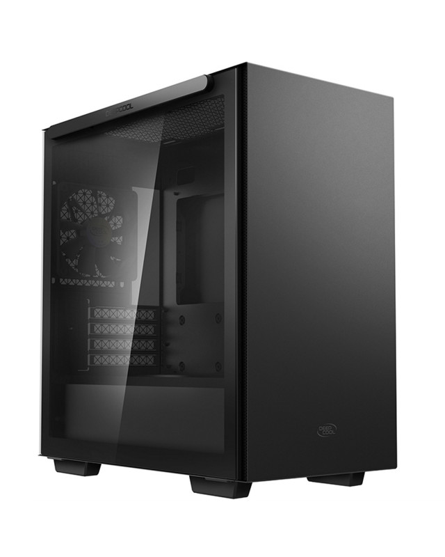 DeepCool MACUBE 110 Case, Home & Business, Black, Micro Tower, 2 x USB 3.0, Tempered Glass Side Window Panel, Micro ATX, Mini-ITX