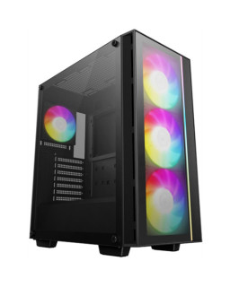 DeepCool MATREXX 55 V4 C Mid-Tower ATX Case, Type-C and USB 3.0,  front ARGB fans and front LED strip, Tempered Glass Side Panel