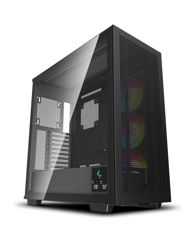 DeepCool Morpheus Case, Gaming, Black, Full Tower, 4 x USB 3.0 / 1 x USB Type-C, Tempered Glass Side Window Panel, 1x 420mm ARGB side fan, Mini-ITX / M-ATX / ATX / E-ATX