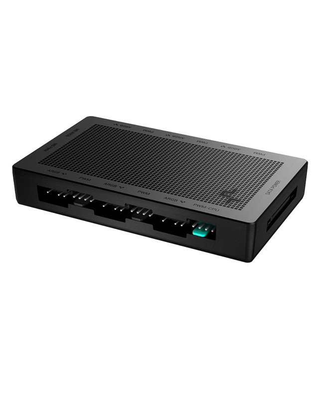 DeepCool SC790 2-in-1 Addressable RGB & PWM Fan Hub, 6-Port, Connect up to 6 PWM ARGB 3-Pin Fans Simultaneously While Occupying Minimal Motherboard Headers, Magnetic for Easy Installation