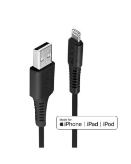 Lindy 31319 0.5m USB-A (M) 2.0 To Lightening (M) MFi Certified 480Mbps Cable - Black