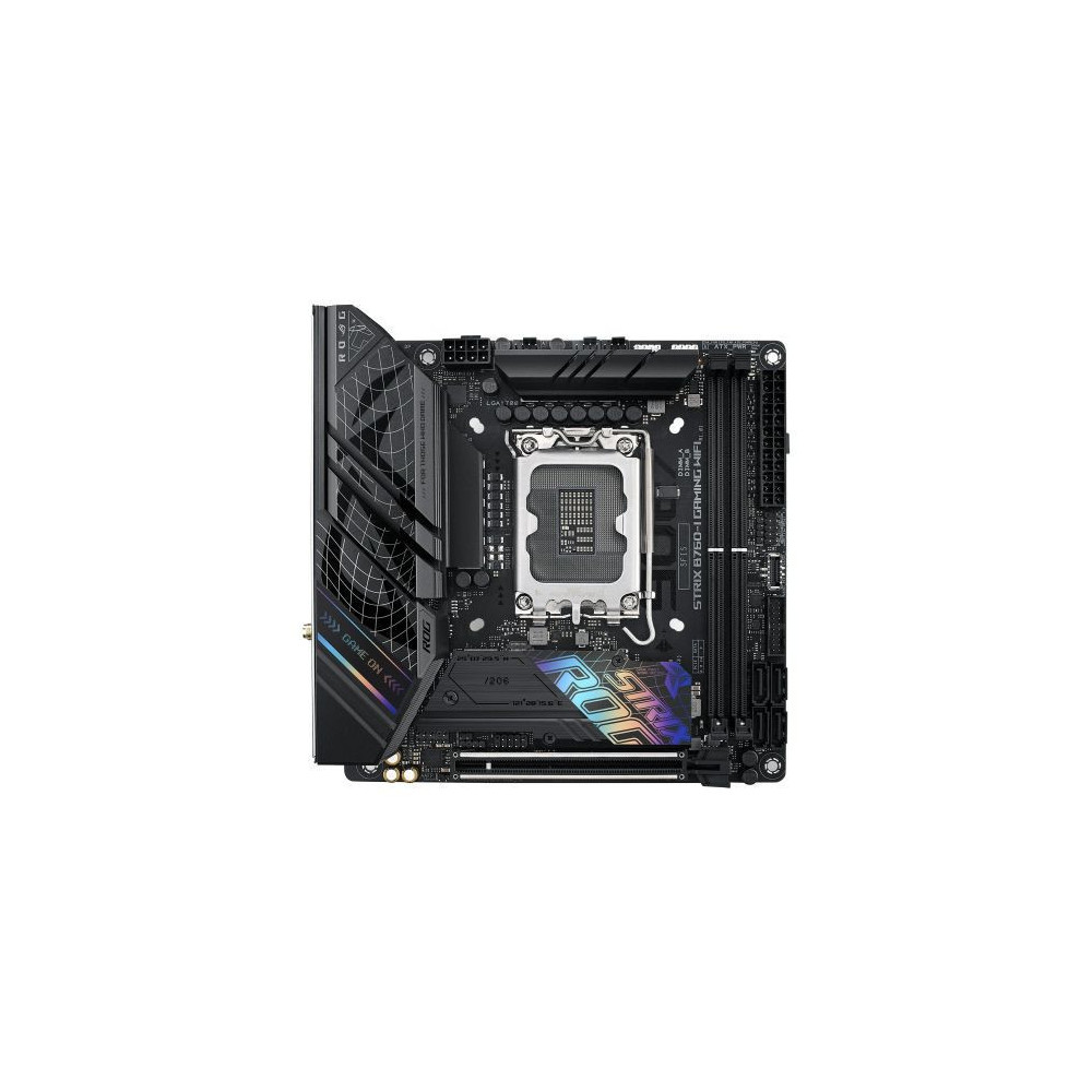 Asus ROG STRIX B760-I GAMING WIFI, Intel B760, 1700, Mini ITX, 2 DDR5, HDMI, DP, Wi-Fi 6E, 2.5G LAN, PCIe5, RGB, 2x M.2