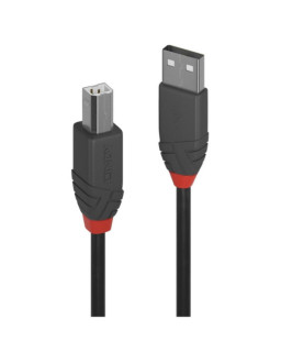 Lindy 36672 1m USB-A (M) 2.0 To USB-B (M) 2.0 Anthra Line 480Mbps Cable - Black
