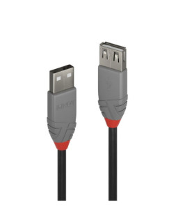 Lindy 36701 0.5m USB-A (M) 2.0 To USB-A (F) 2.0 Anthra Line 480Mbps Extension Cable - Black
