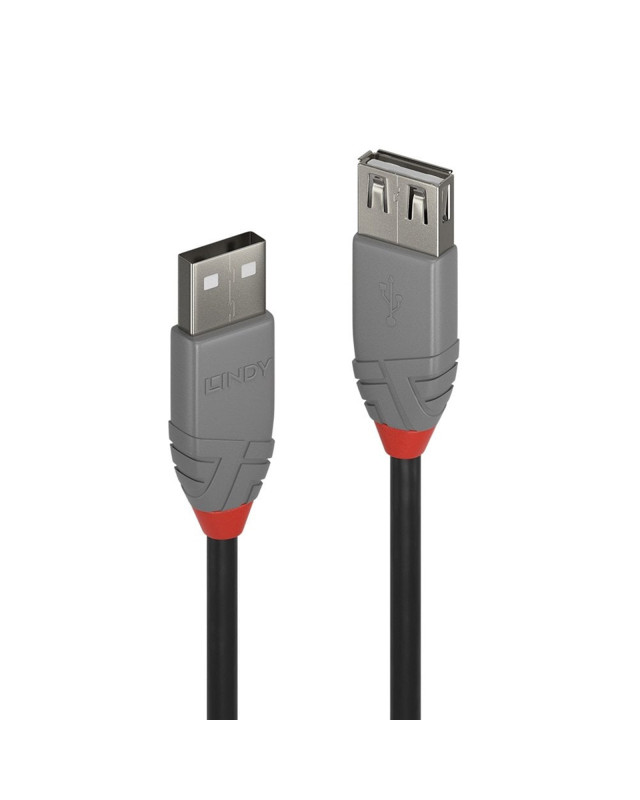 Lindy 36701 0.5m USB-A (M) 2.0 To USB-A (F) 2.0 Anthra Line 480Mbps Extension Cable - Black