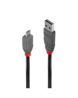 Lindy 36730 0.2m USB 2.0 Type A to Micro-B Cable, Anthra Line