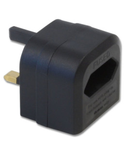 Lindy Euro Transformer to UK Adapter Plug, Black