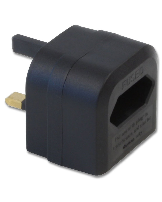 Lindy Euro Transformer to UK Adapter Plug, Black