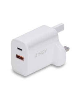 LINDY 73425 30W USB Type A & C Charger UK Plug