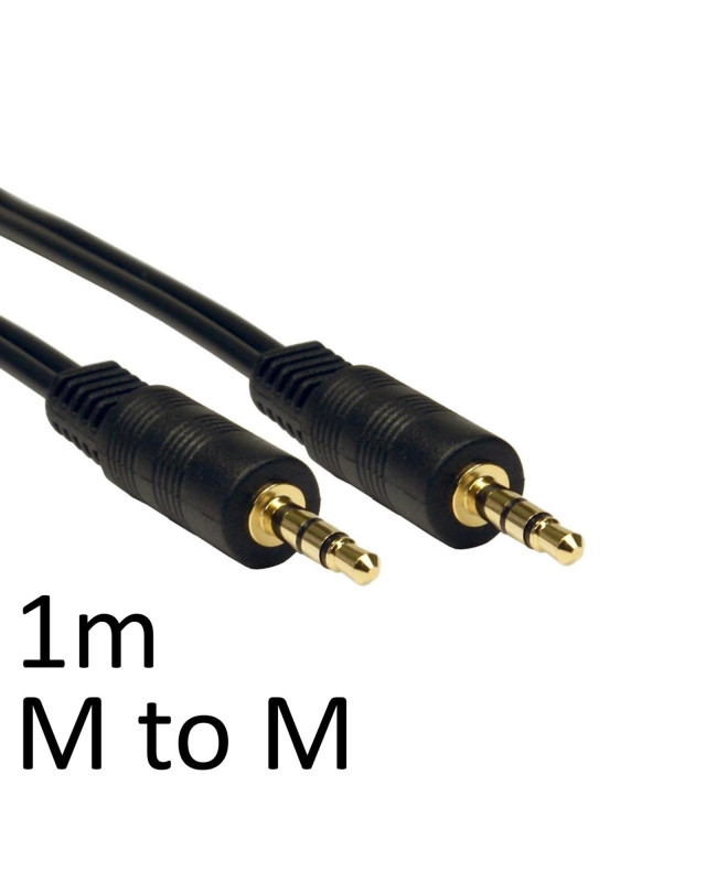 3.5mm (M) Stereo Plug to 3.5mm (M) Stereo Plug 1m Black OEM Cable
