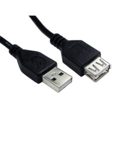 TARGET 99CDL2-023 Data Cable, USB 2.0 Type-A (M) to USB 2.0 Type-A (F), 3m Black, USB Extension Cable, OEM Polybag Packaging
