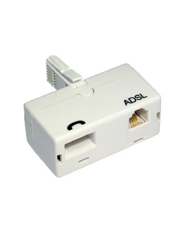 BT (M) to BT (F) and RJ11 (F) White OEM Direct Plug ADSL Micro Filter Adapter