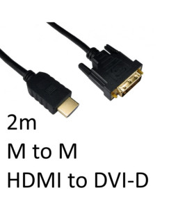 HDMI 1.4 (M) to DVI-D (M) 2m Black OEM Display Cable