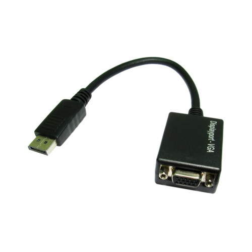 TARGET HDHDPORT-VGACAB Converter Adapter, DisplayPort 1.2 (M) to VGA (F), 0.15m Cabled Adapter, Black, 2048x1152 Max Resolution 