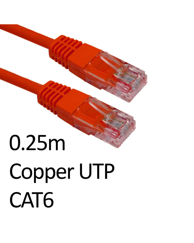 RJ45 (M) to RJ45 (M) CAT6 0.25m Red OEM Moulded Boot Copper UTP Network Cable