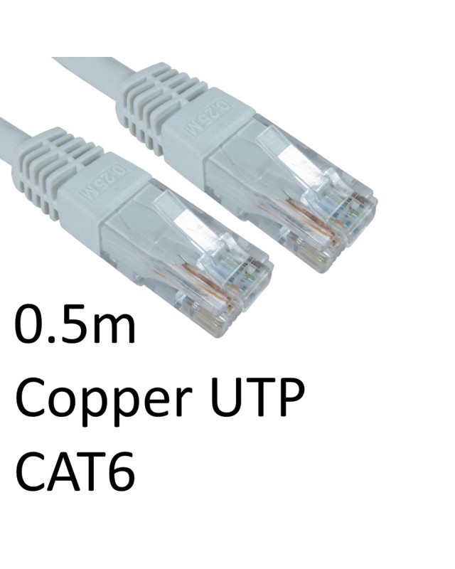 RJ45 (M) to RJ45 (M) CAT6 0.5m White OEM Moulded Boot Copper UTP Network Cable