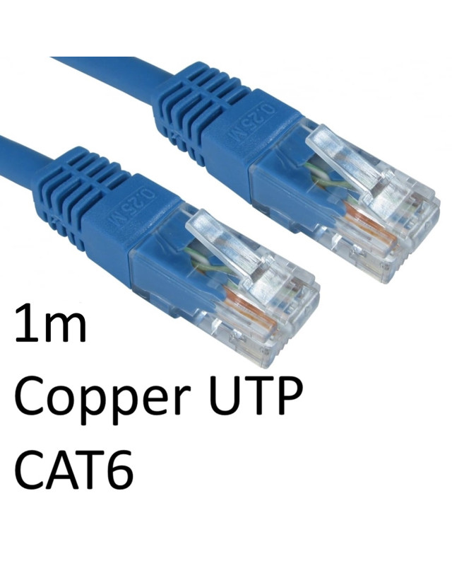 RJ45 (M) to RJ45 (M) CAT6 1m Blue OEM Moulded Boot Copper UTP Network Cable