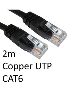 RJ45 (M) to RJ45 (M) CAT6 2m Black OEM Moulded Boot Copper UTP Network Cable