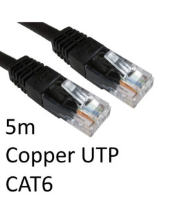 RJ45 (M) to RJ45 (M) CAT6 5m Black OEM Moulded Boot Copper UTP Network Cable