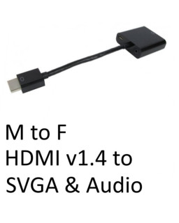HDMI 1.4 (M) to SVGA & Audio (F) Black OEM Converter Adapter