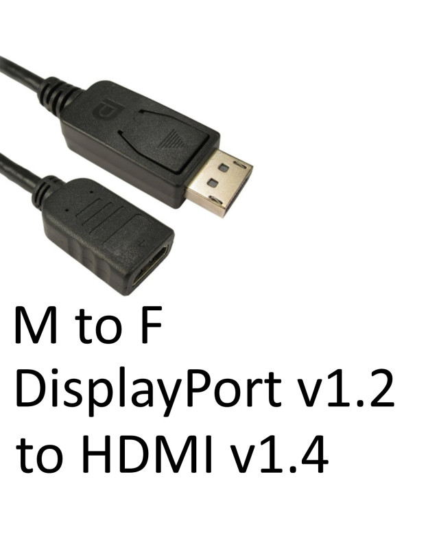 DisplayPort 1.2 (M) to HDMI 1.4 (F) Black OEM Converter Adapter