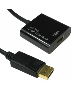 15CM DISPLAY PORT V1.2 - HDMI ACTIVE ADAP 4K BLACK