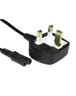 UK Mains to Figure 8 C7 2m Black OEM Power Cable