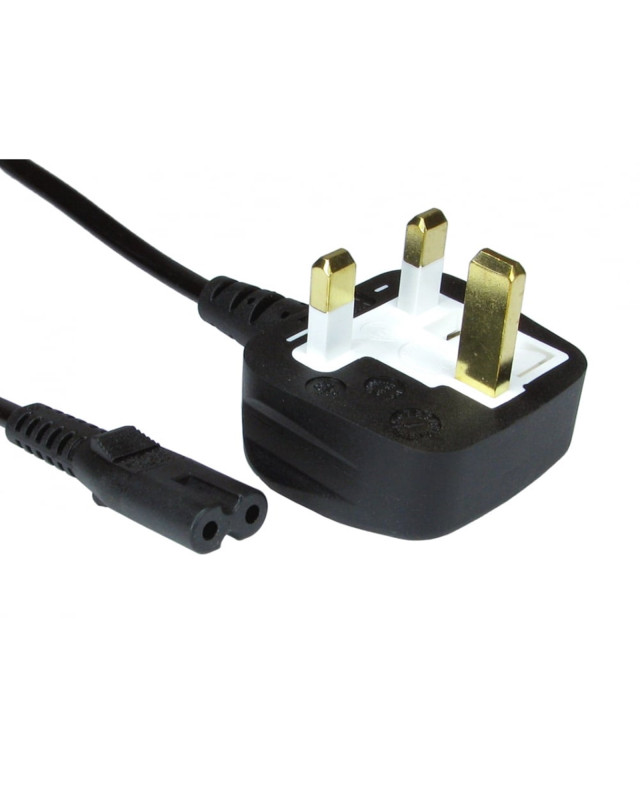 UK Mains to Figure 8 C7 2m Black OEM Power Cable