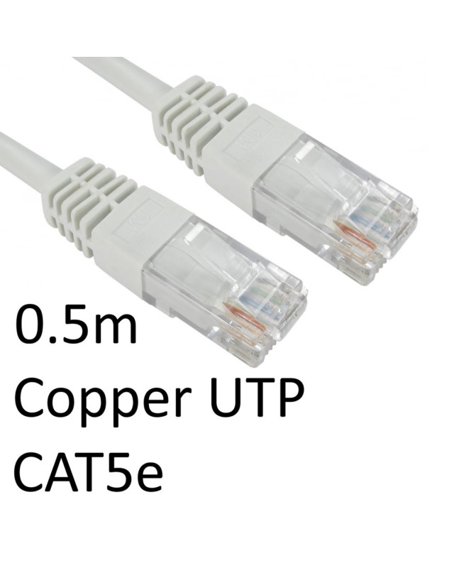 RJ45 (M) to RJ45 (M) CAT5e 0.5m White OEM Moulded Boot Copper UTP Network Cable