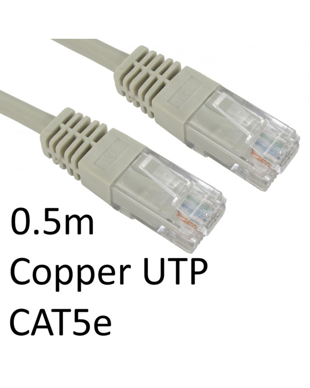 RJ45 (M) to RJ45 (M) CAT5e 0.5m Grey OEM Moulded Boot Copper UTP Network Cable