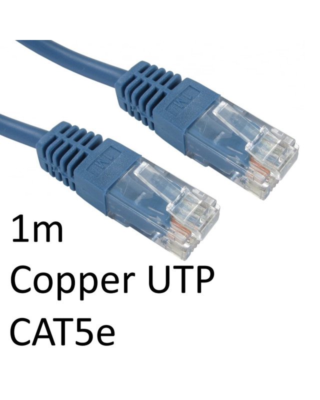 RJ45 (M) to RJ45 (M) CAT5e 1m Blue OEM Moulded Boot Copper UTP Network Cable