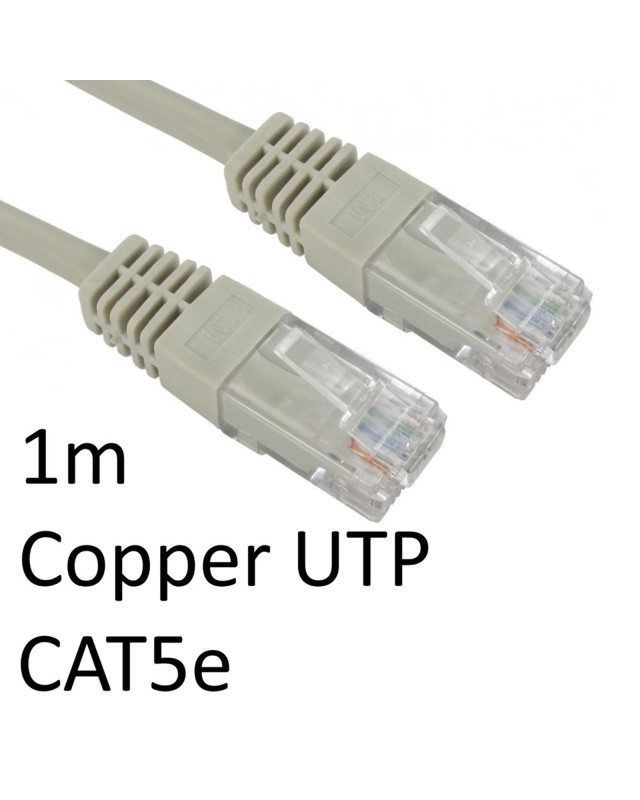 RJ45 (M) to RJ45 (M) CAT5e 1m Grey OEM Moulded Boot Copper UTP Network Cable