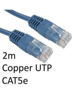 RJ45 (M) to RJ45 (M) CAT5e 2m Blue OEM Moulded Boot Copper UTP Network Cable